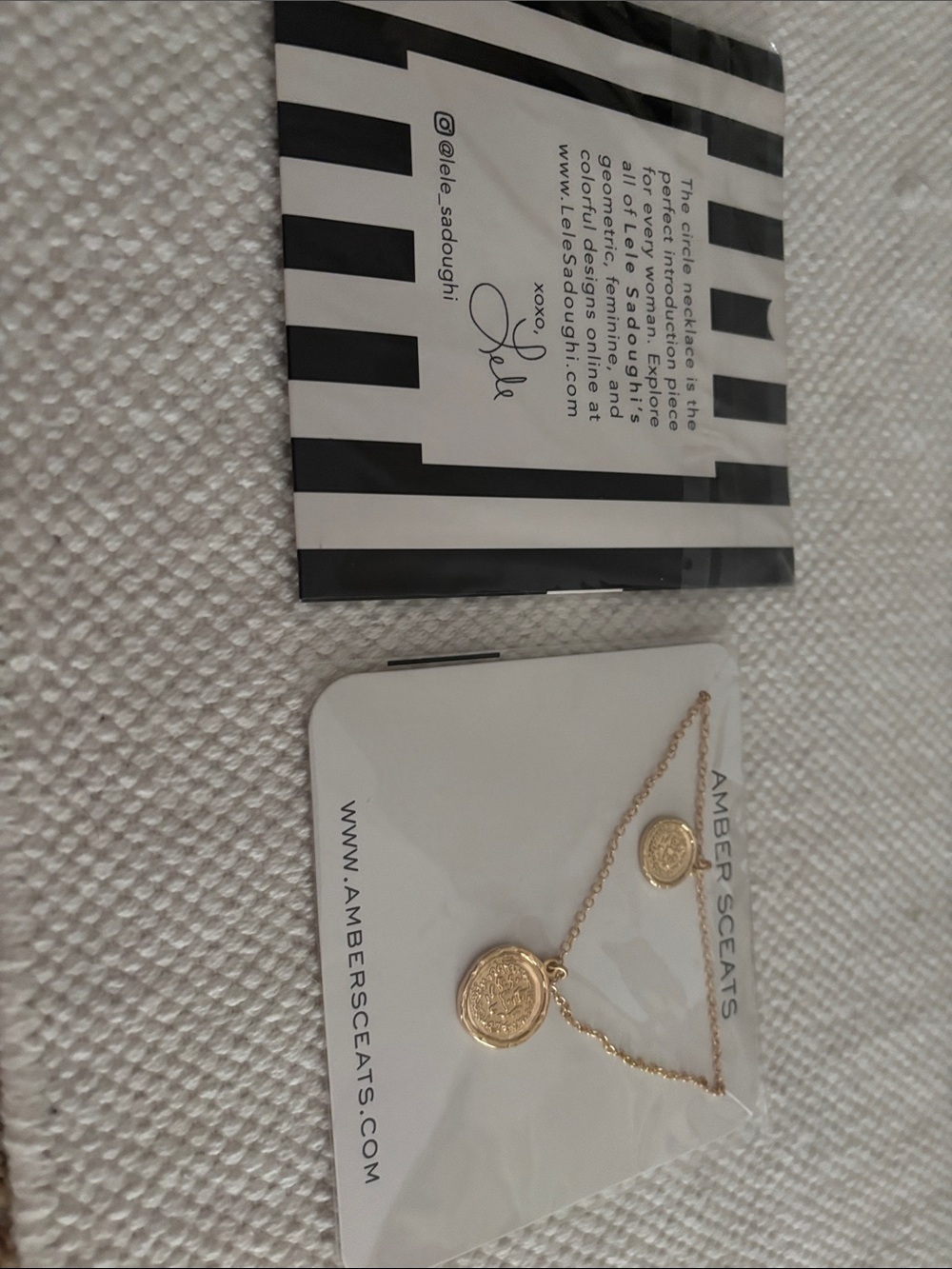 Lele Sadoughi circle necklace ambersceats Gold Double Coin Pendant Necklace